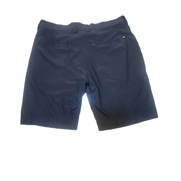 Travis Mathews Blue And Gray Pinstripe Flat Front Shorts.  Size 32 - Picture 2 of 8